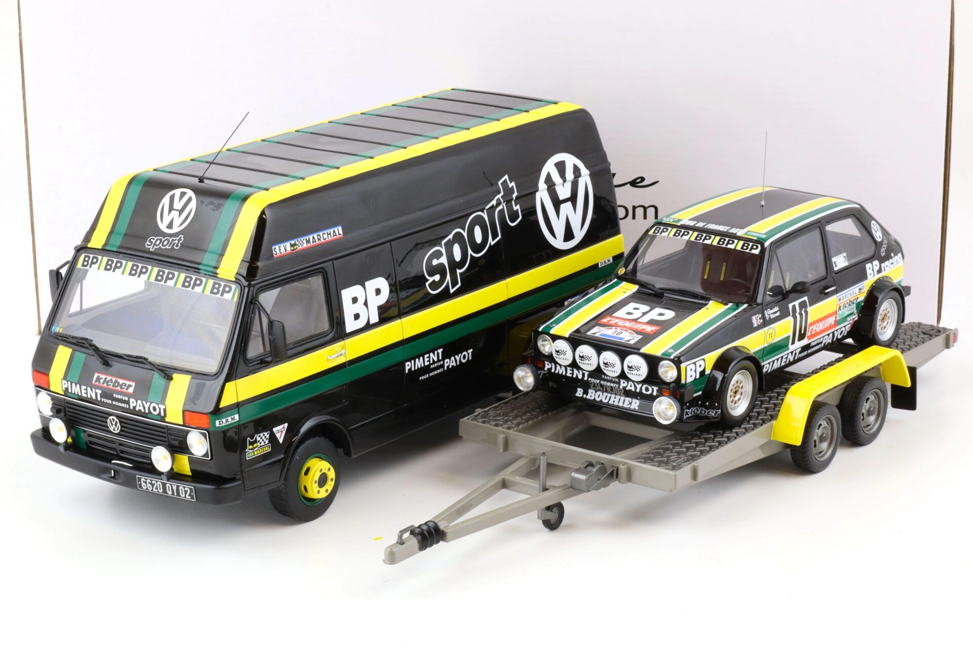 1:18 OTTO mobile OT353 VW Rallye Pack VW LT35 + Golf GTI MK1 GR.2 + Trailer