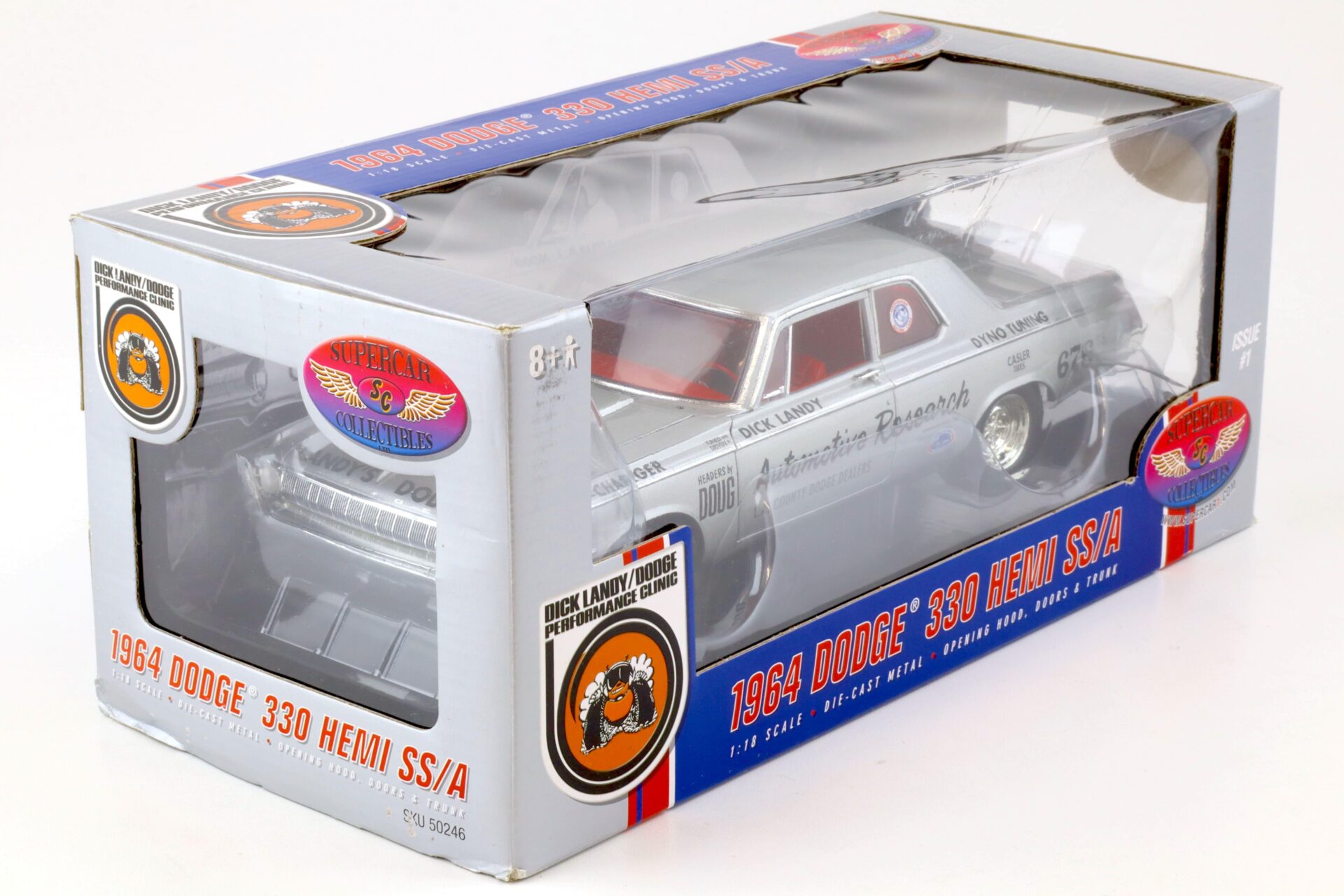 1:18 Highway61 Supercar 1964 Dodge 330 Hemi SS/A Dick Landy 676 SS/A silver