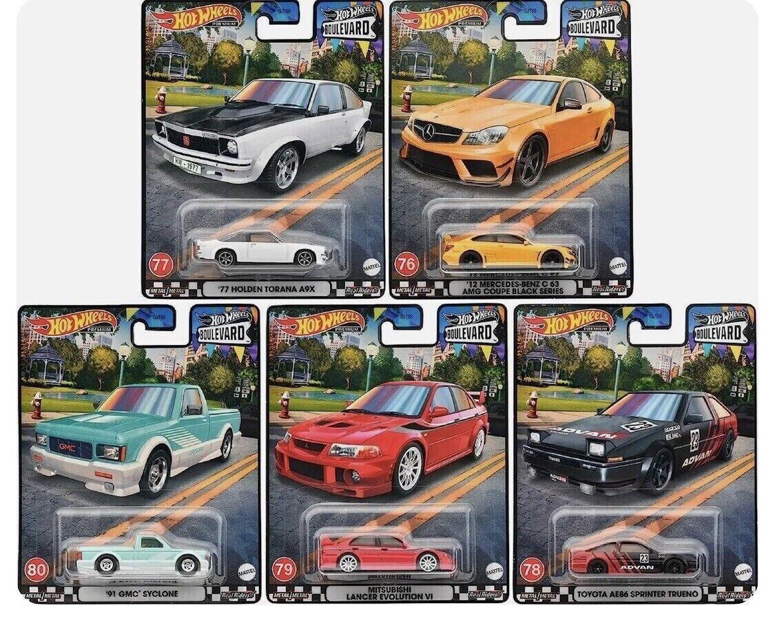 1:64 Hot Wheels Boulevard Series 2023 Car Culture Premium Pack 5 pcs. 979R Mercedes , Holden