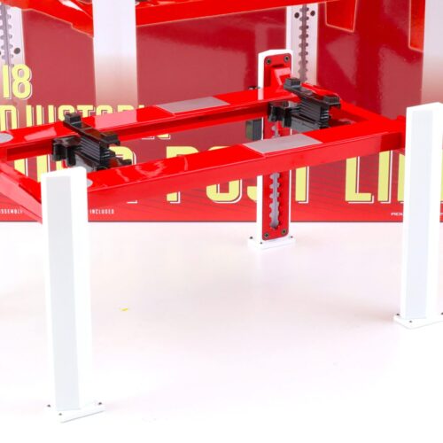 1:18 Greenlight Adjustable FOUR-POST Lift Hebebühne Zubehör red/ white