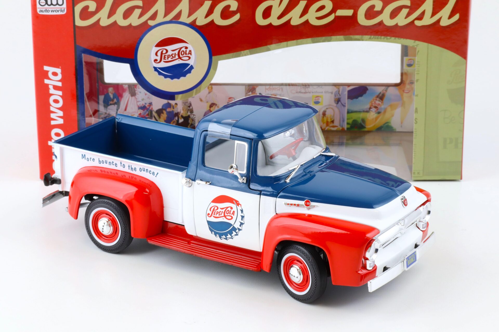 1:18 Auto World 1956 Ford F-100 Pick-Up PEPSI Cola blue/ white/ red