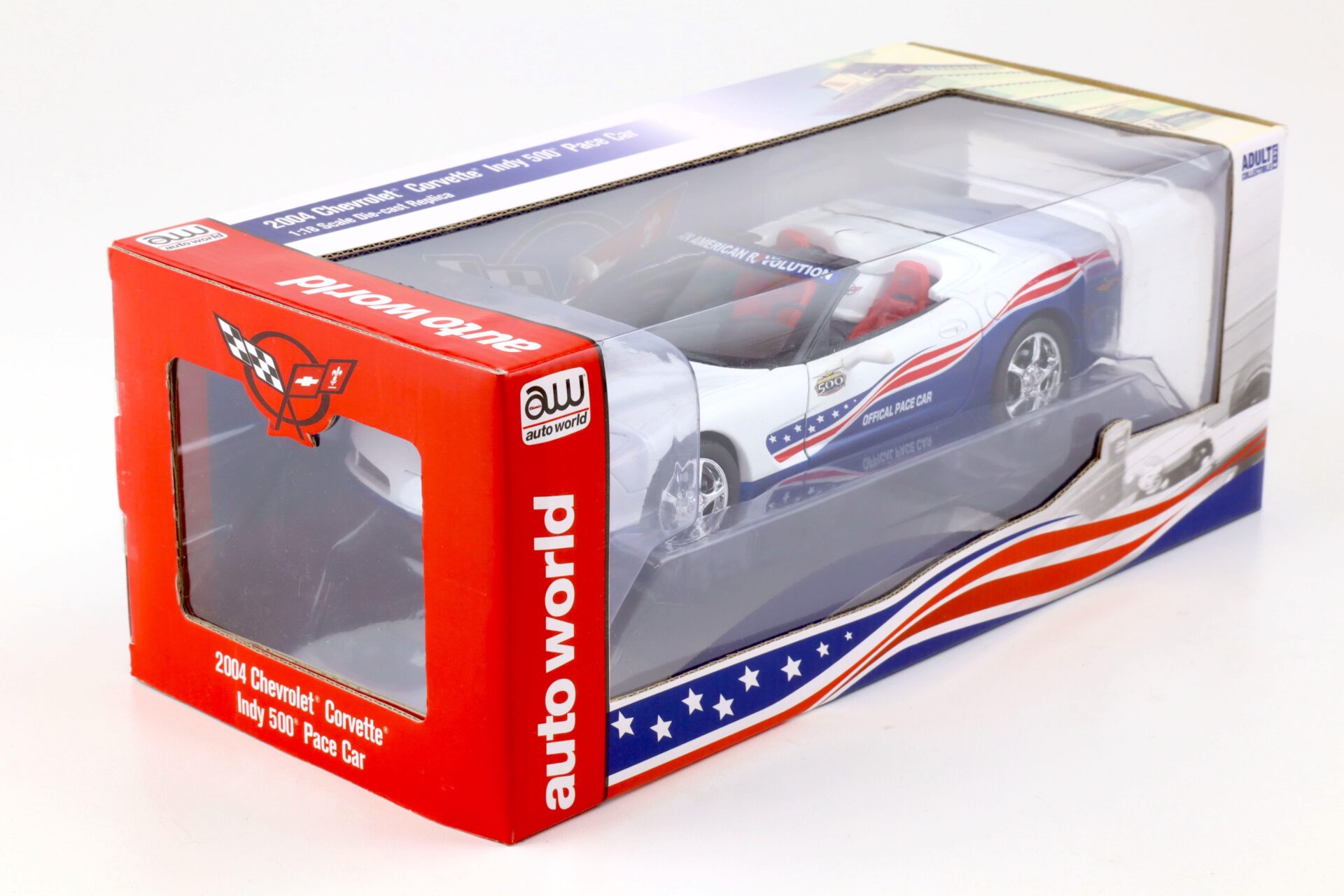 1:18 Auto World 2004 Chevrolet Corvette C5 Indy 500 Pace Car white/ blue