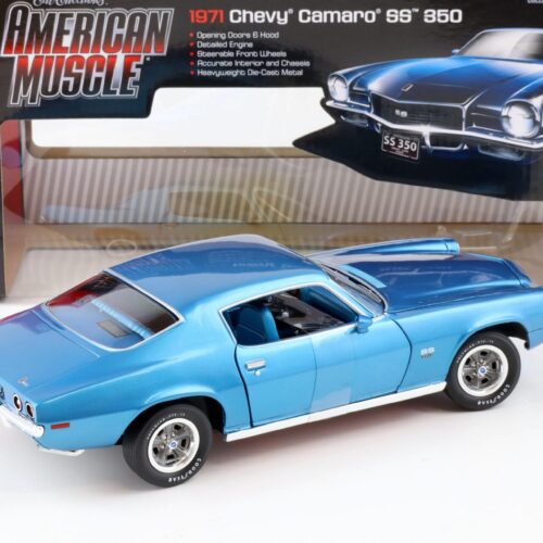 1:18 Auto World 1971 Chevrolet Chevy Camaro SS 350 Coupe blue metallic