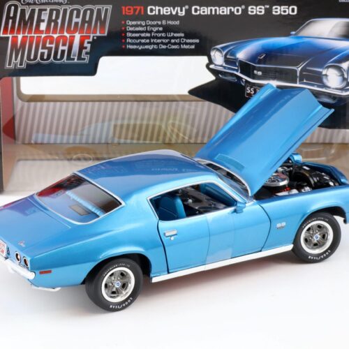 1:18 Auto World 1971 Chevrolet Chevy Camaro SS 350 Coupe blue metallic