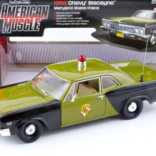 1:18 Auto World 1966 Chevrolet Chevy Biscayne Maryland State Police green
