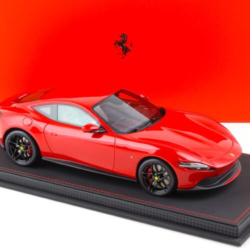 1:18 BBR Ferrari Roma Rosso Corsa 322 red/ black wheels with display - Limited 24 pcs.
