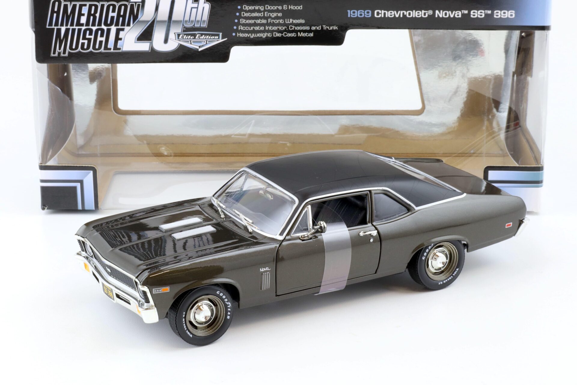 1:18 ERTL Elite Edition 1969 Chevrolet Nova SS 396 dark grey 20th Edition