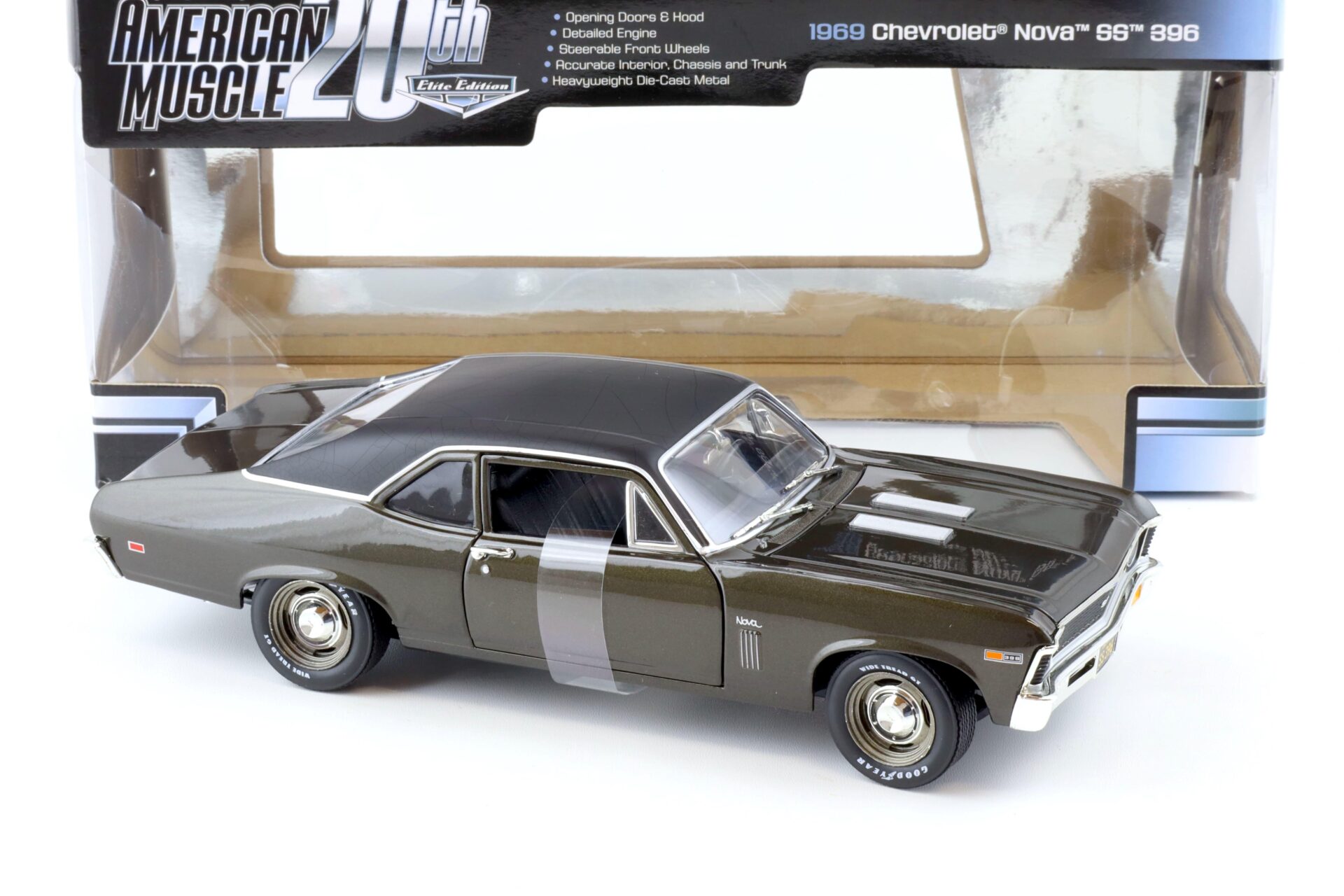 1:18 ERTL Elite Edition 1969 Chevrolet Nova SS 396 dark grey 20th Edition