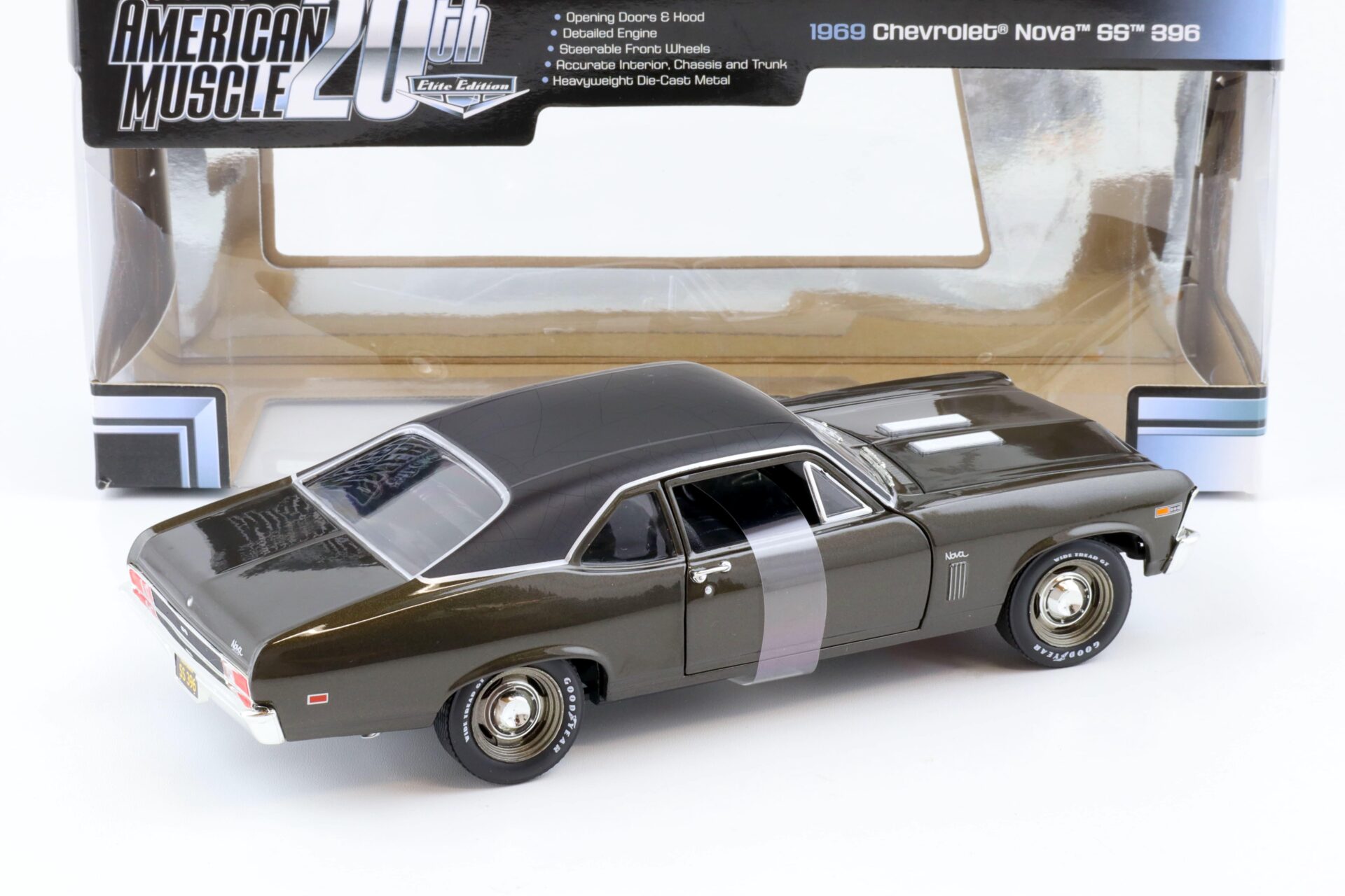 1:18 ERTL Elite Edition 1969 Chevrolet Nova SS 396 dark grey 20th Edition