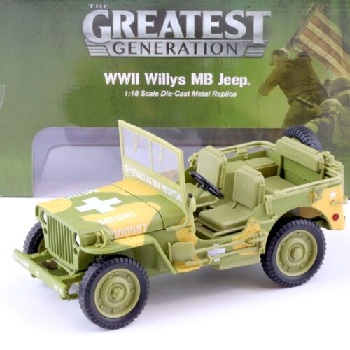1:18 Auto World 1941 WWII Willys MB Jeep Medical US Army 4x4 camou