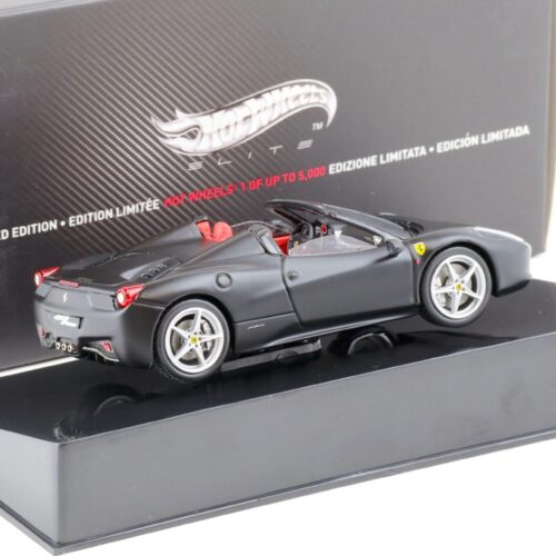 1:43 Hot Wheels Elite Ferrari 458 Spider matt black