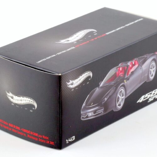 1:43 Hot Wheels Elite Ferrari 458 Spider matt black