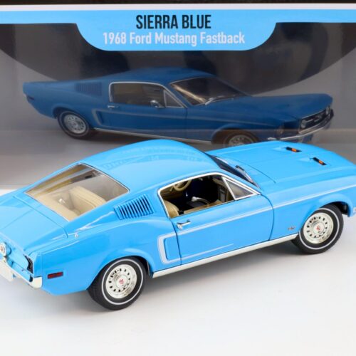 1:18 Greenlight 1968 Ford Mustang Fastback Coupe Sierra blue