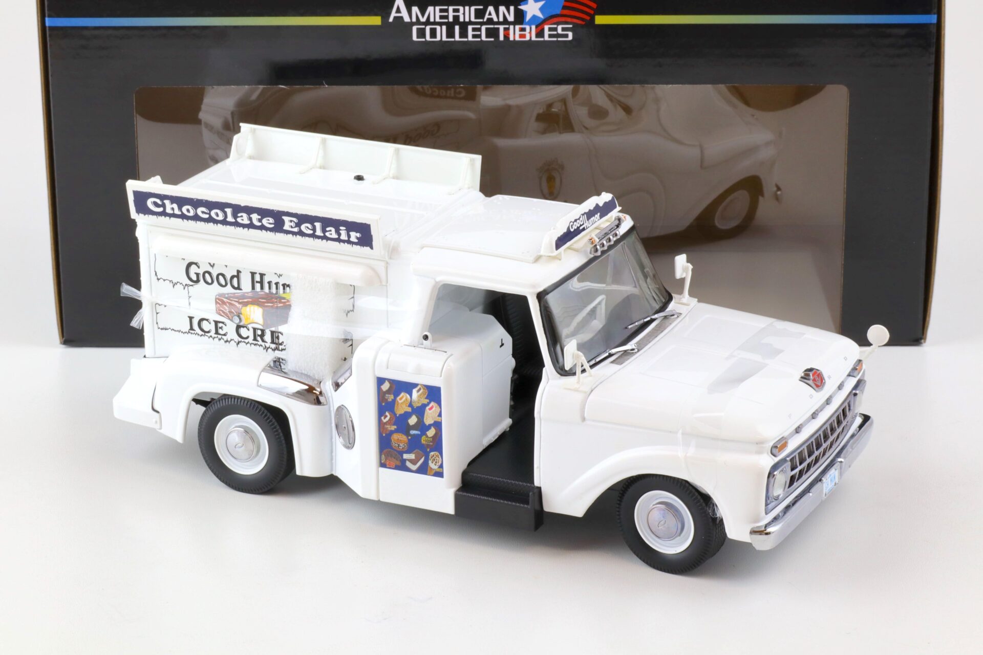 1:18 Sun Star 1965 Ford F-100 Custom Cab Pickup ICE CREAM TRUCK Good Humor white