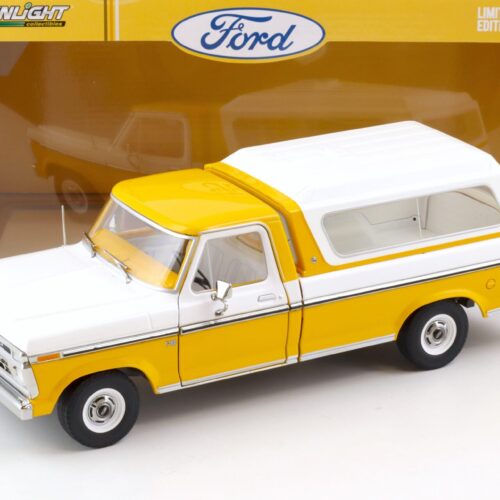 1:18 Greenlight 1976 Ford F-100 Pick Up with removable Hardtop white/ yellow