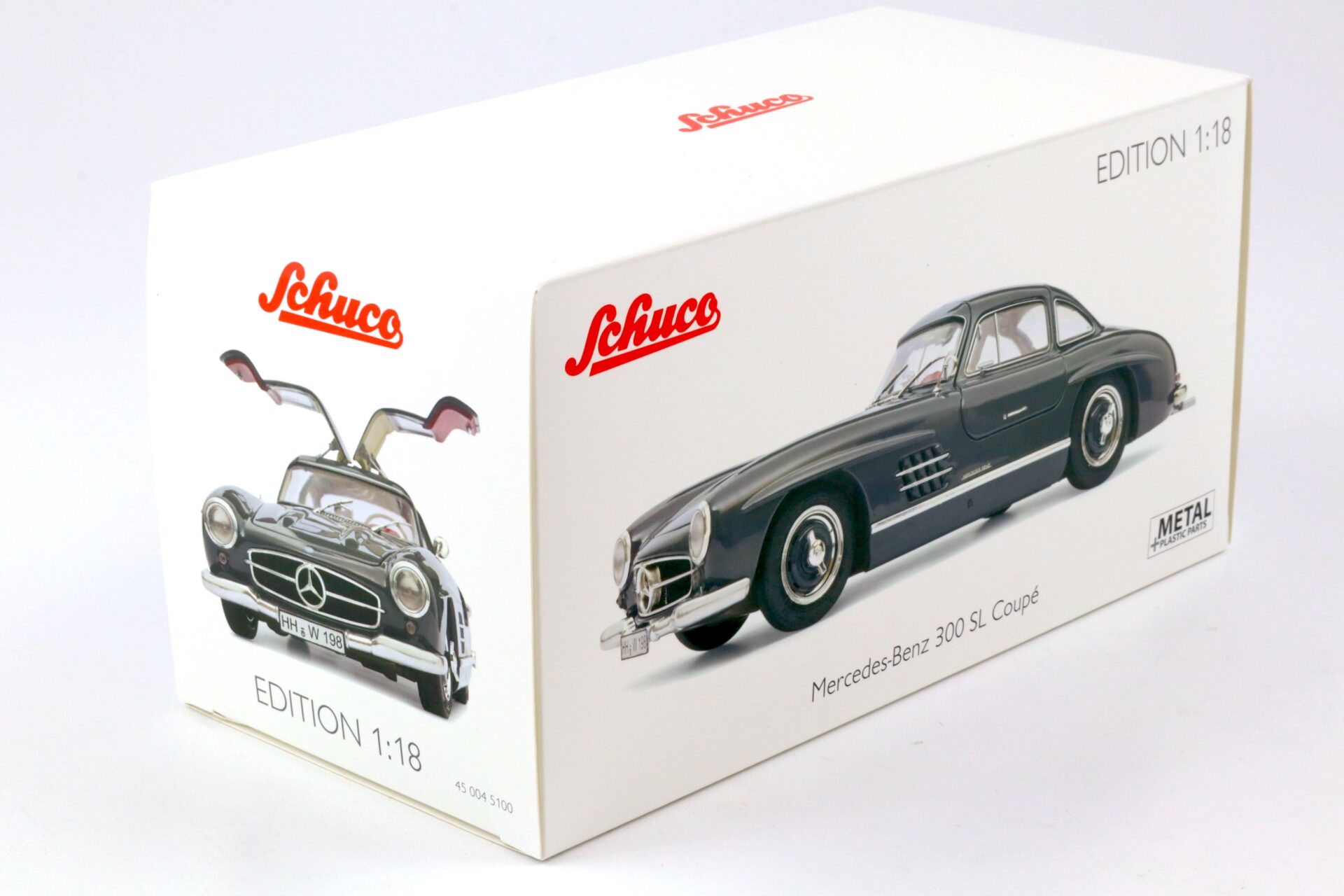 1:18 Schuco Mercedes 300 SL Coupe Gullwing grey/ red interior