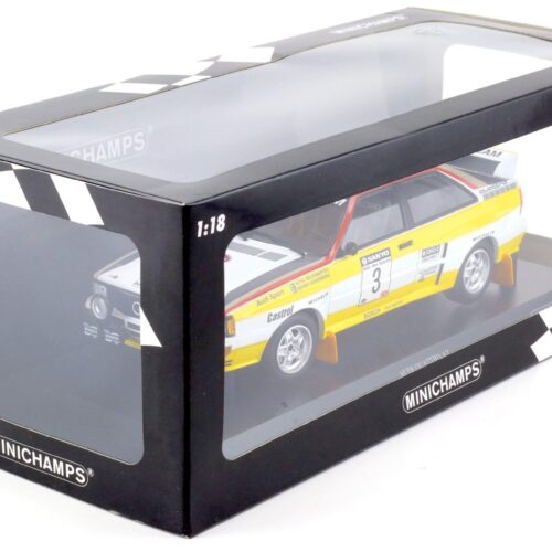 1:18 Minichamps Audi Quattro A2 Audi Sport Blomqvist/ Cederberg Winners Rally NZ 1984
