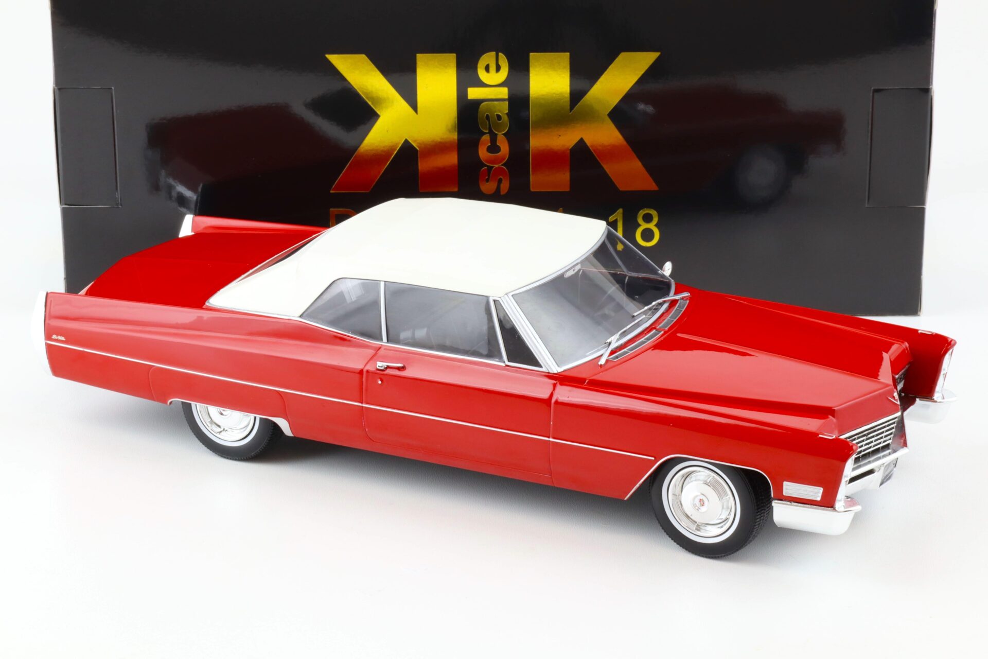 1:18 KK-Scale Cadillac DeVille Convertible with Softtop 1967 red/ white