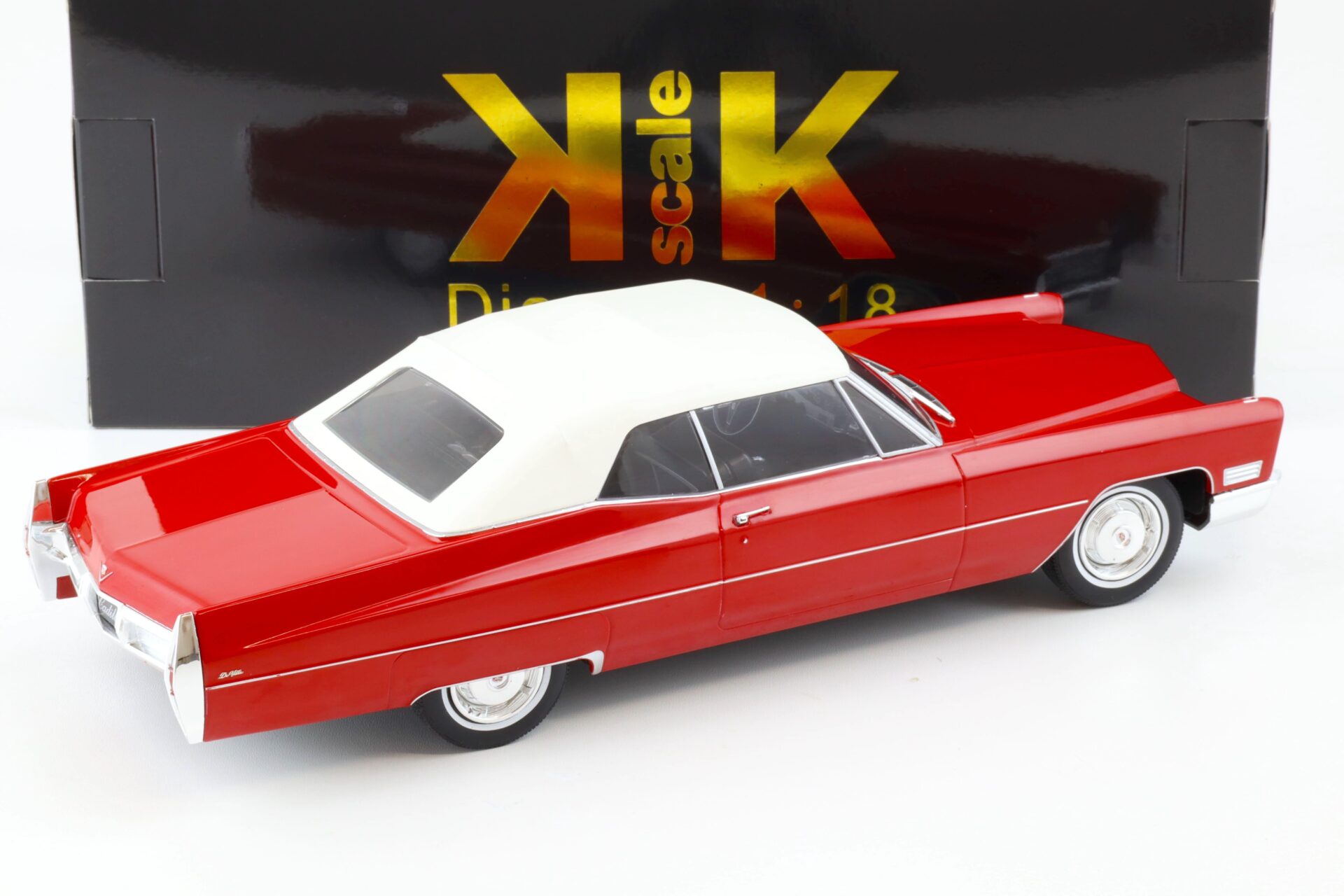 1:18 KK-Scale Cadillac DeVille Convertible with Softtop 1967 red/ white