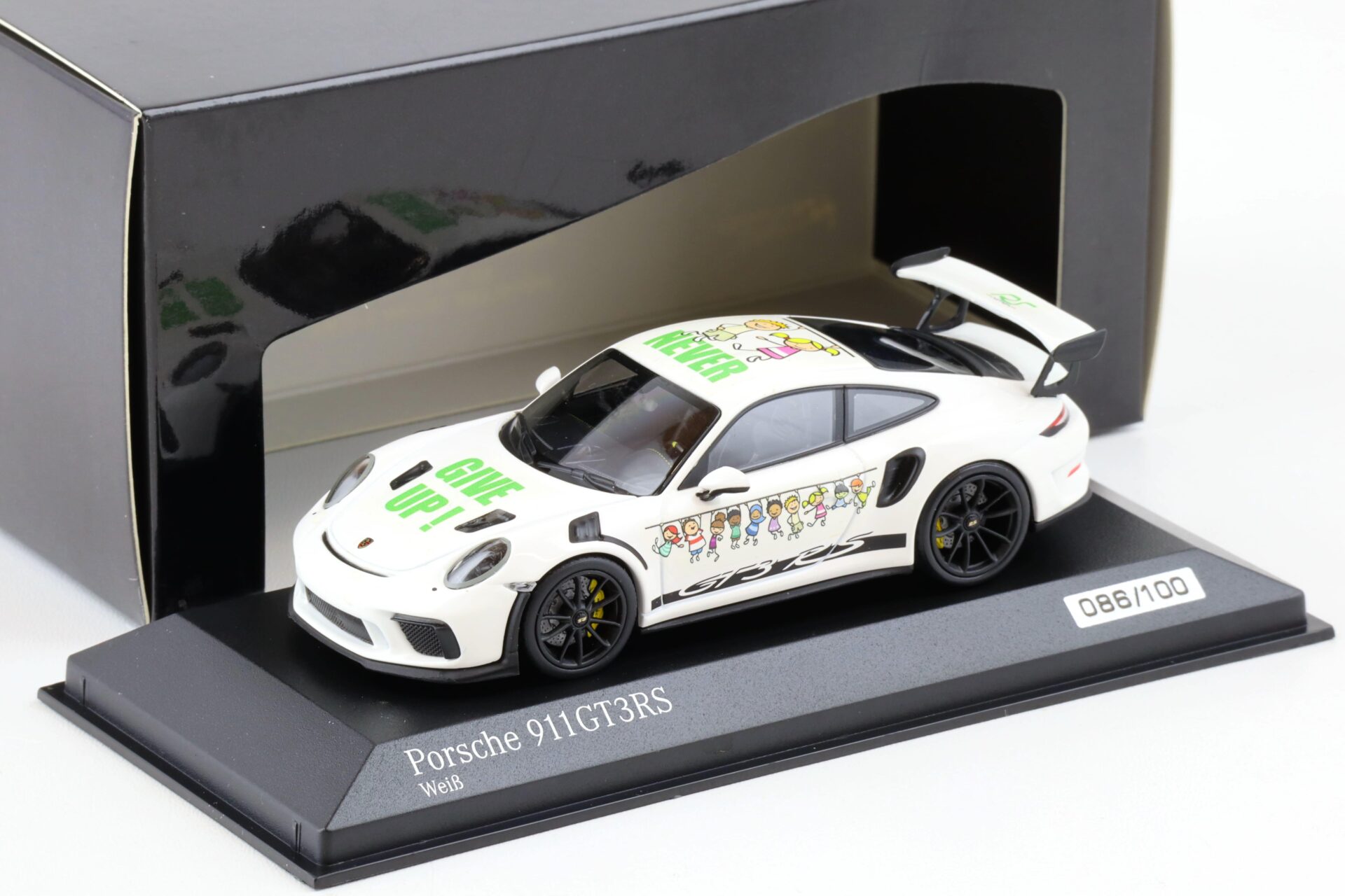 1:43 Minichamps Porsche 911 (991.II) GT3 RS 2018 Never give up! - Limited 100 pcs.