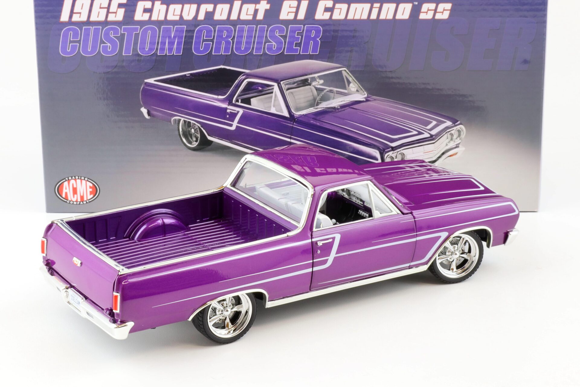 1:18 ACME 1965 Chevrolet El Camino SS Custom Cruiser purple/ white