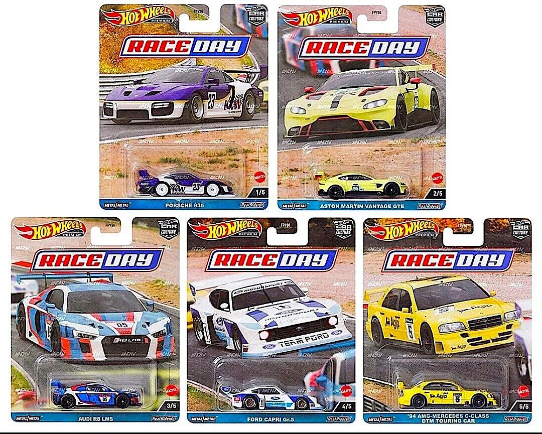 ID 81159 orig 1.jpg 1:64 Hot Wheels Premium 2023 Race Day Car Culture Set 5 pcs. 977D Porsche, Ford