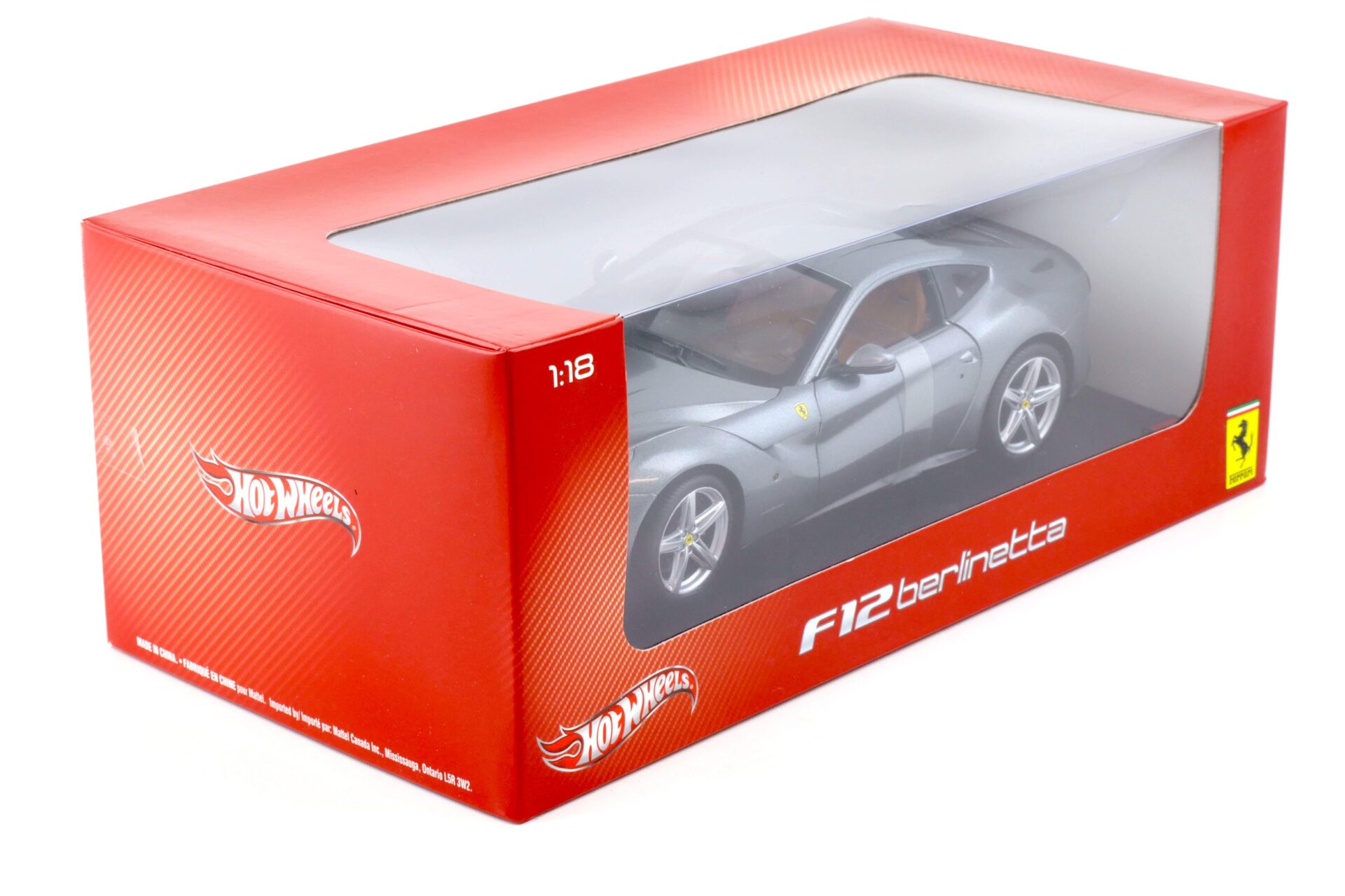 1:18 Hot Wheels Ferrari F12 Berlinetta grey metallic BCJ74