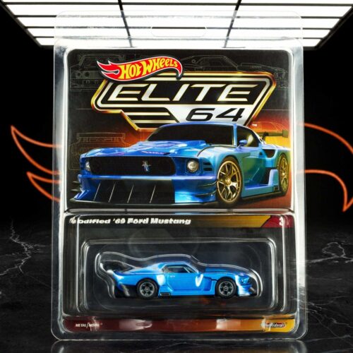 1:64 Hot Wheels Elite 64 Series Modified 1969 Ford Mustang Coupe blue metallic HGW13
