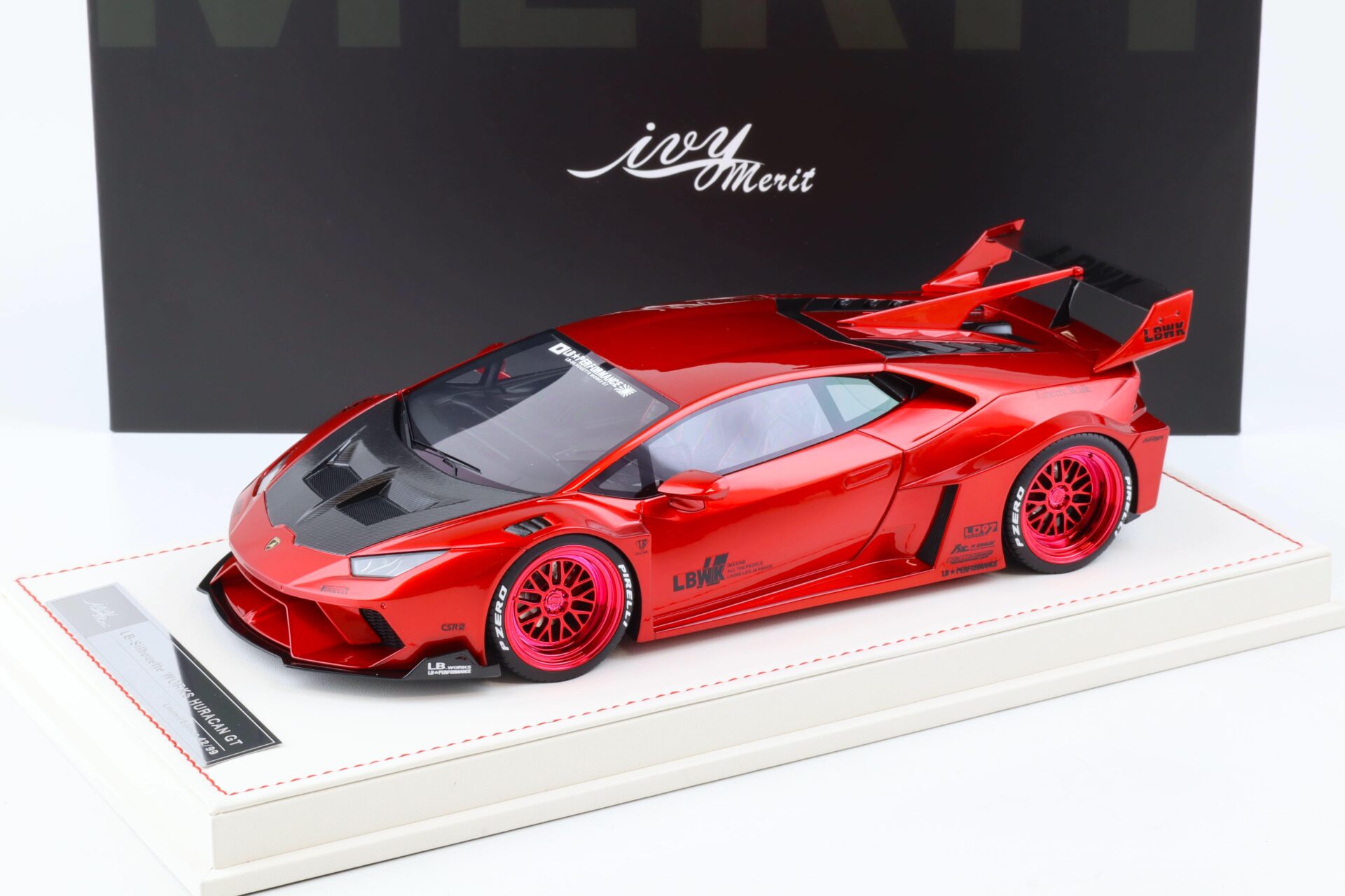 1:18 Ivy Model Merit Lamborghini Huracan GT LB Silhouette Works LBWK metallic red
