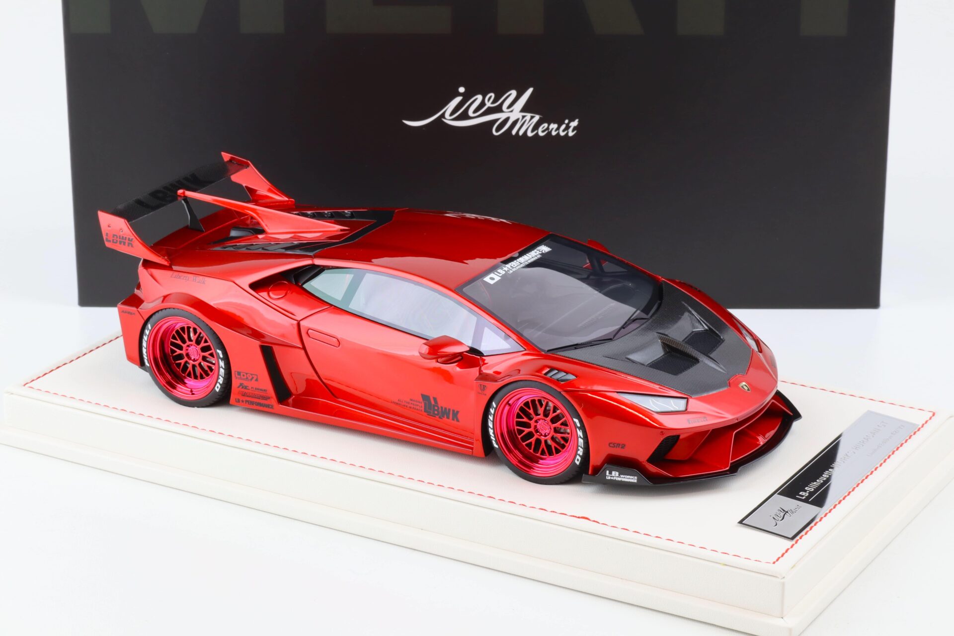 1:18 Ivy Model Merit Lamborghini Huracan GT LB Silhouette Works LBWK metallic red