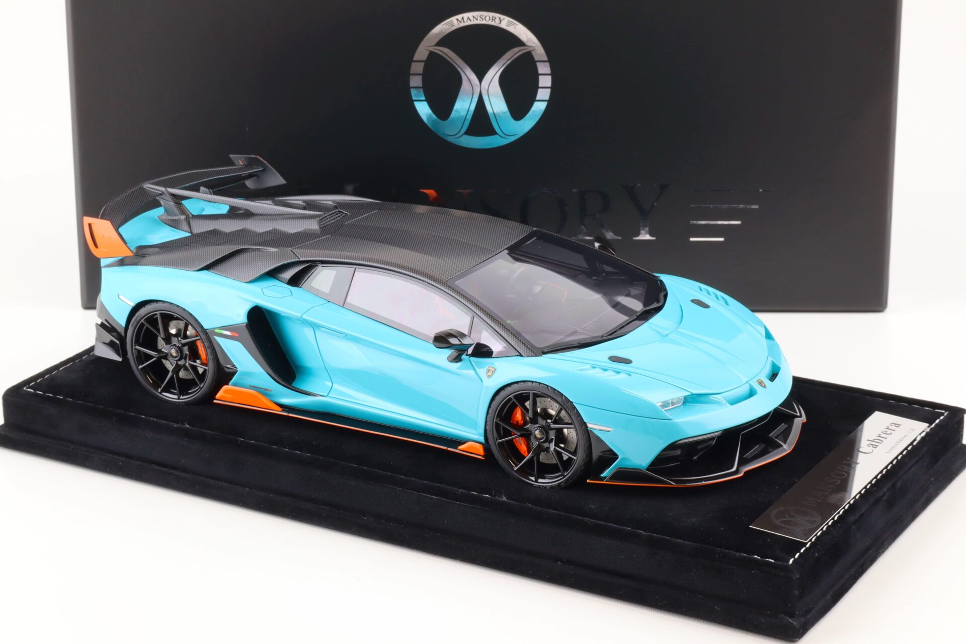1:18 Motorhelix Lamborghini Aventador MANSORY Cabrera Miami blue - Limited 40 pcs.