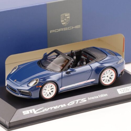 1:43 Minichamps Porsche 911 (992) Carrera GTS Cabriolet America Edition azure blue WAP DEALER