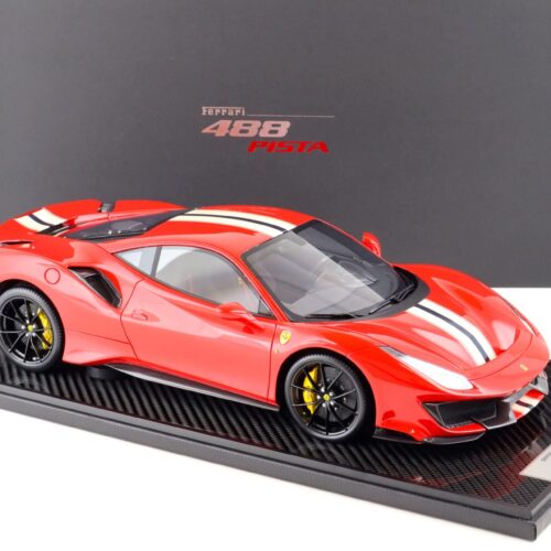 1:12 BBR Ferrari 488 Pista Rosso Corsa 322/ Argento-blue stripes - Limited 20 pcs.