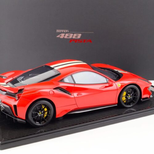 1:12 BBR Ferrari 488 Pista Rosso Corsa 322/ Argento-blue stripes - Limited 20 pcs.