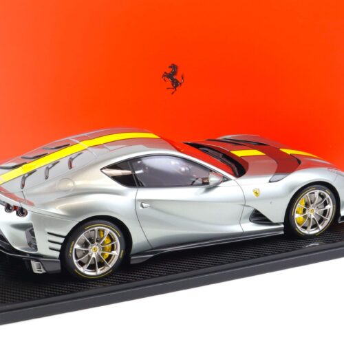 1:12 BBR Ferrari 812 Competizione Grigio Coburn/ yellow stripe - Limited 232 pcs.