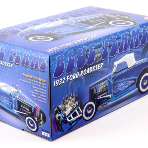 1:18 ACME 1932 Ford Roadster Hot Rod BLUE FLAME with white Top A1805024