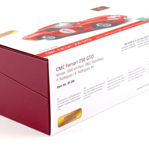 1:18 CMC Ferrari 250 GTO 1000km Paris Monthery #1 P.+R. Rodriguez red M-254