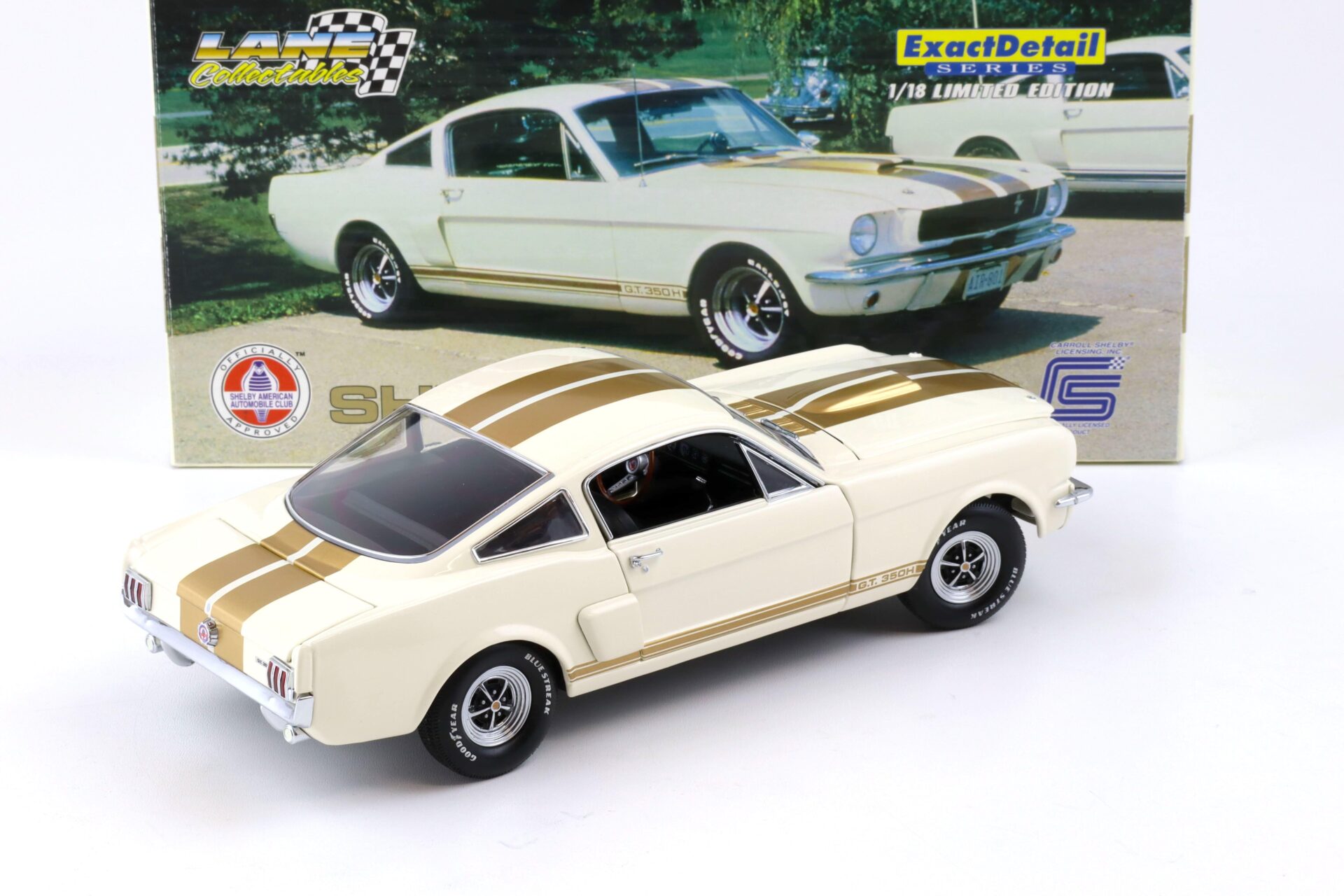 1:18 Exact Detail 1966 Shelby GT 350H Coupe white/ gold stripes