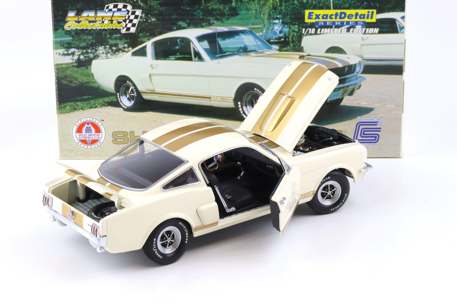 1:18 Exact Detail 1966 Shelby GT 350H Coupe white/ gold stripes