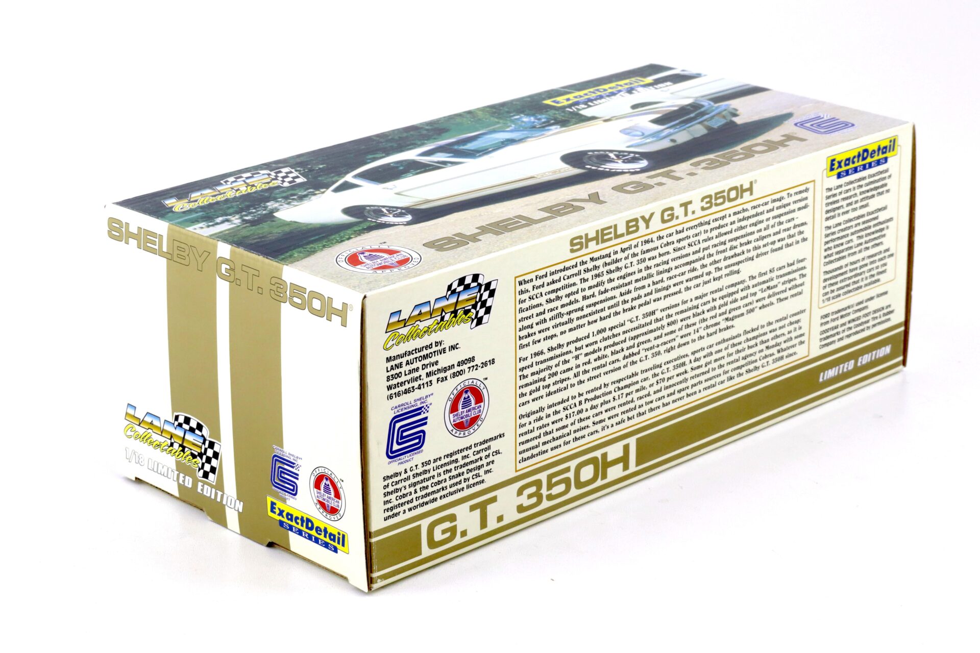 1:18 Exact Detail 1966 Shelby GT 350H Coupe white/ gold stripes