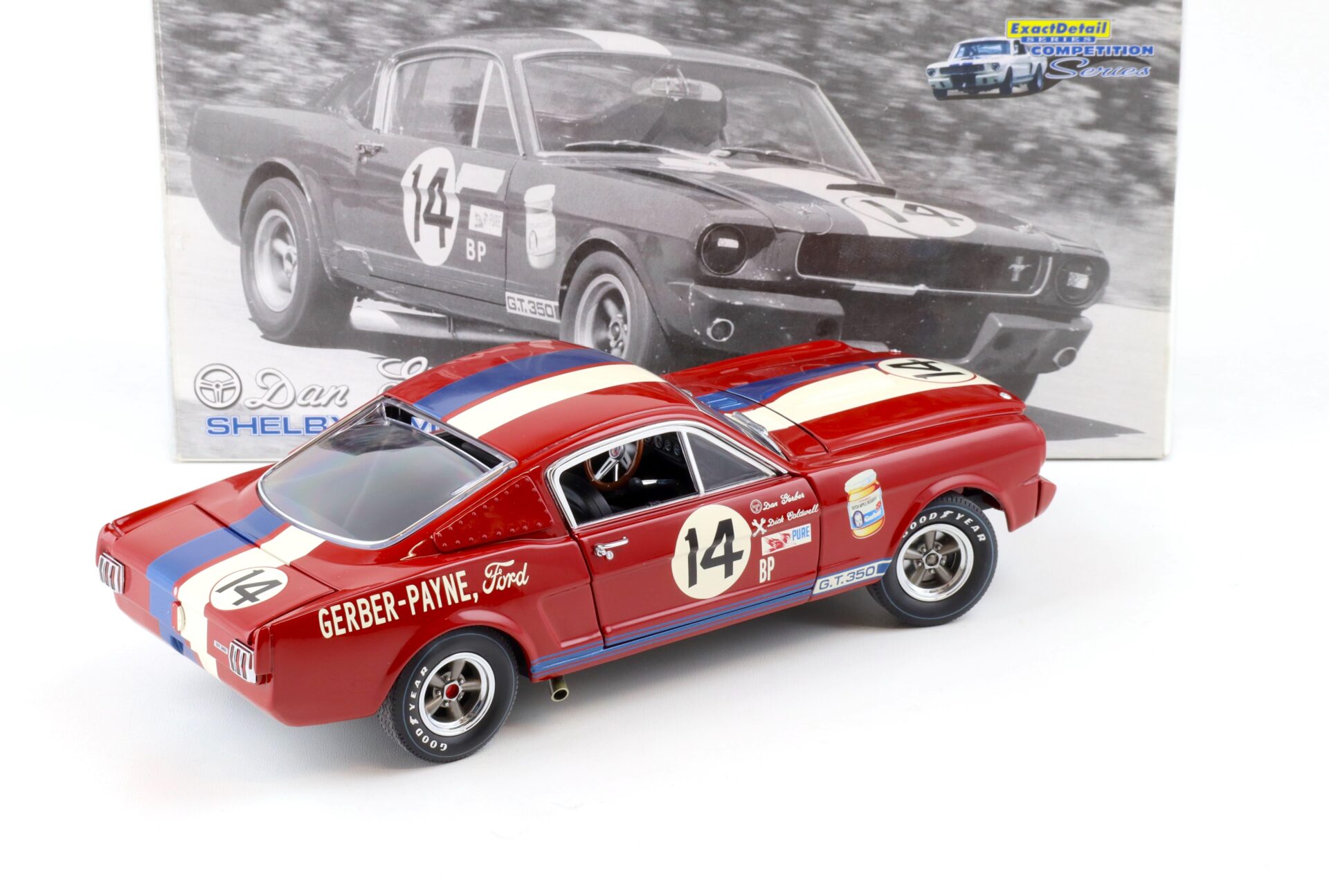 1:18 Exact Detail 1965 Shelby GT 350R Coupe Dan Gerber #14 red