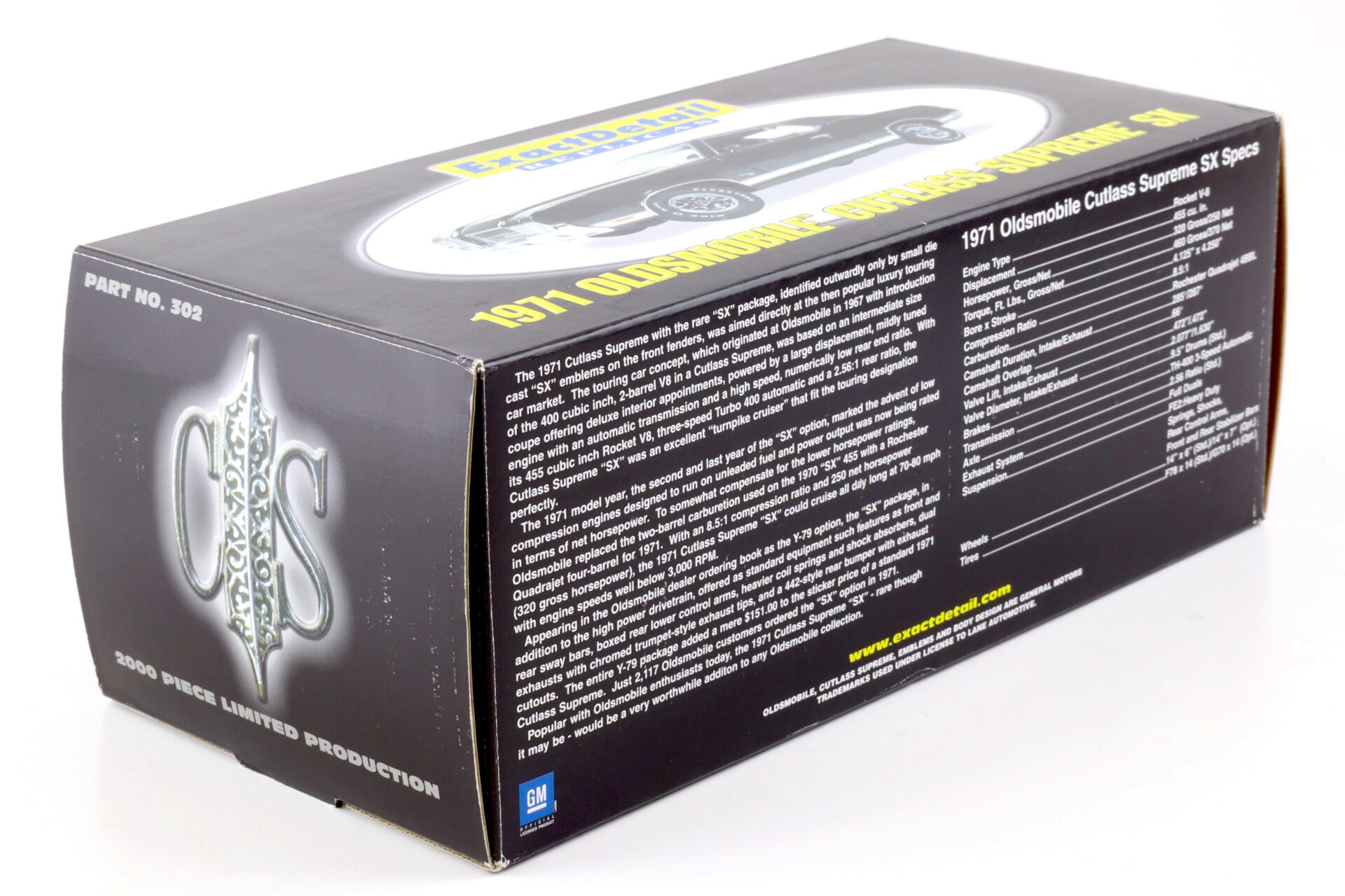 1:18 Exact Detail 1971 Oldsmobile Cutlass Supreme SX Coupe black