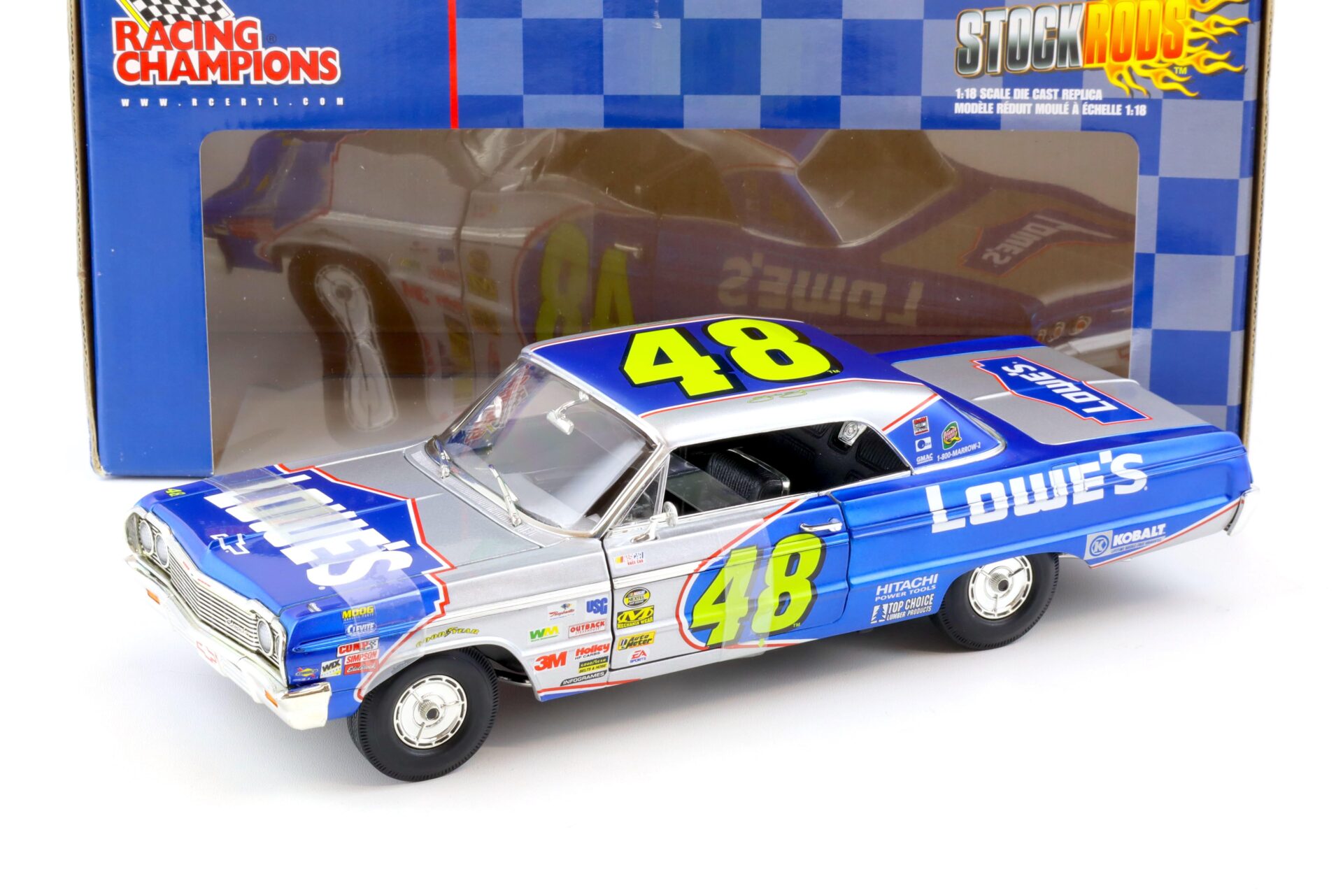 ID 82739 orig 1.jpg 1:18 ERTL RC2 1964 Chevrolet Impala SS Stock Rods Jimmie Johnson LOWES #48