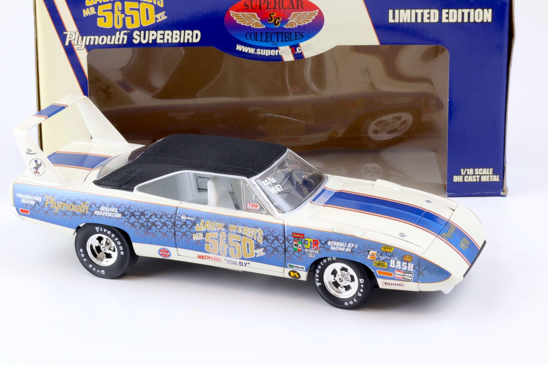 1:18 ERTL Supercar Collectibles Plymouth Superbird Jack Werst´s Mr 5&50 VII