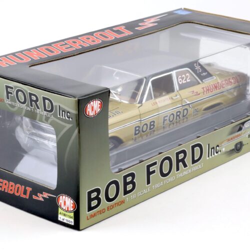 1:18 ACME 1964 Ford Fairlane 500 Thunderbolt NHRA BOB Ford #622 gold/black
