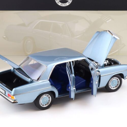 1:18 Norev Mercedes 200 Strich-Acht /8 W115 Limousine grey blue DEALER VERSION