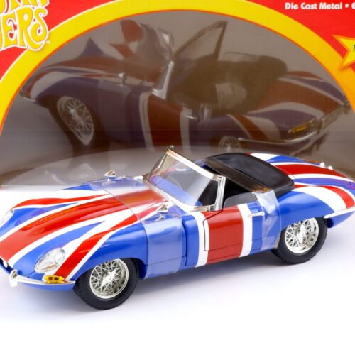 1:18 ERTL Joyride Jaguar E-Type Roadster Austin Powers SHAGUAR blue/red/white