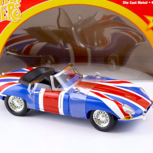 1:18 ERTL Joyride Jaguar E-Type Roadster Austin Powers SHAGUAR blue/red/white