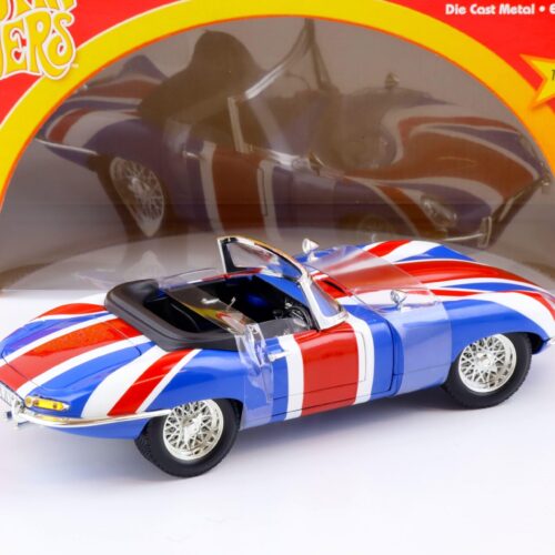 1:18 ERTL Joyride Jaguar E-Type Roadster Austin Powers SHAGUAR blue/red/white