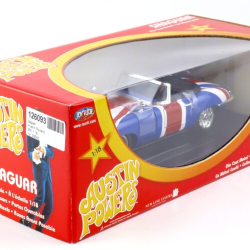 1:18 ERTL Joyride Jaguar E-Type Roadster Austin Powers SHAGUAR blue/red/white
